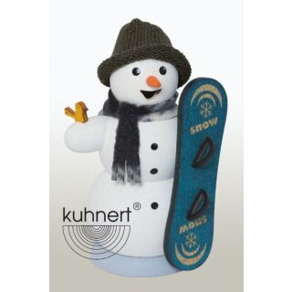 Kuhnert Räuchermann Schneemann mit Snowboard