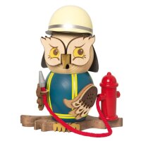 Kuhnert Räucherfigur Eule Feuerwehr